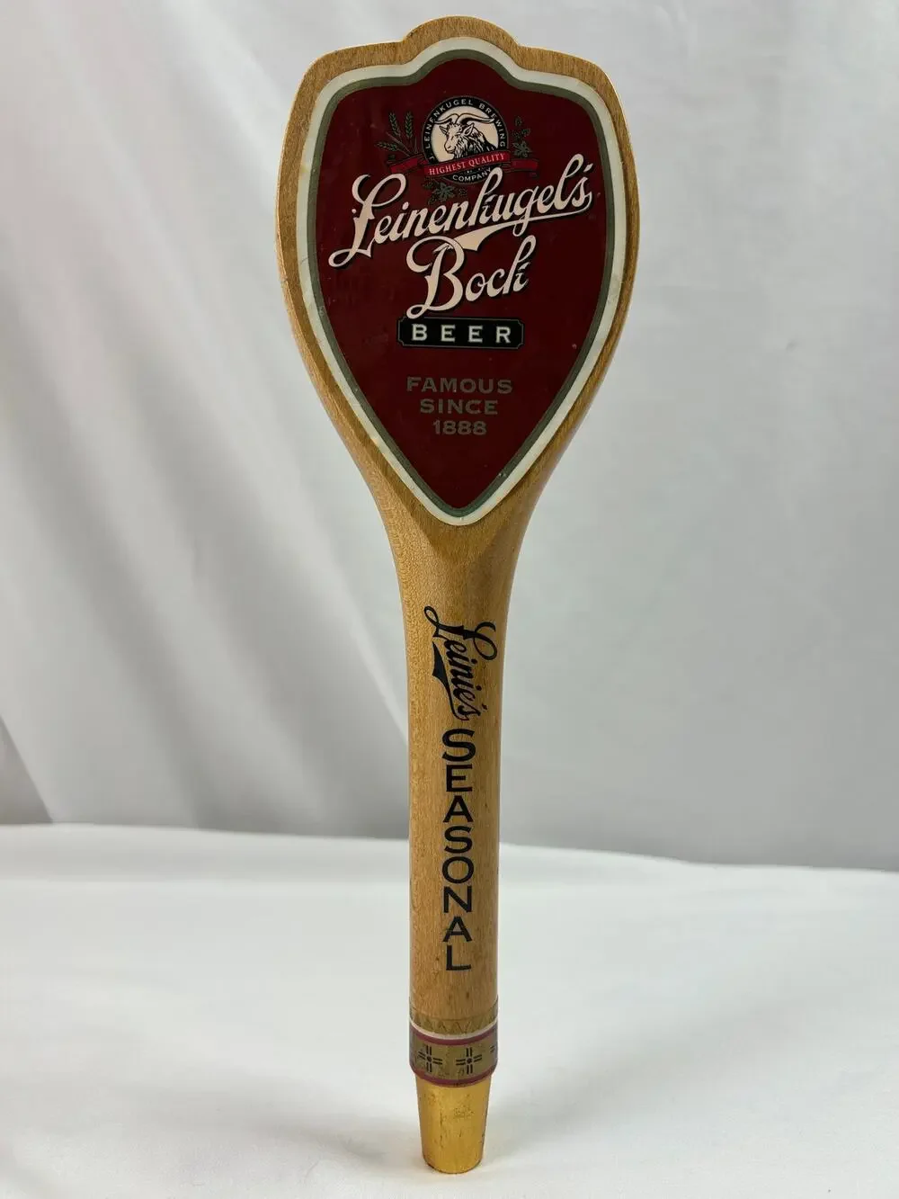 Leinenkugel's Bock Beer Vintage Wooden Tap Handle Breweriana Bar Tap 12 In
